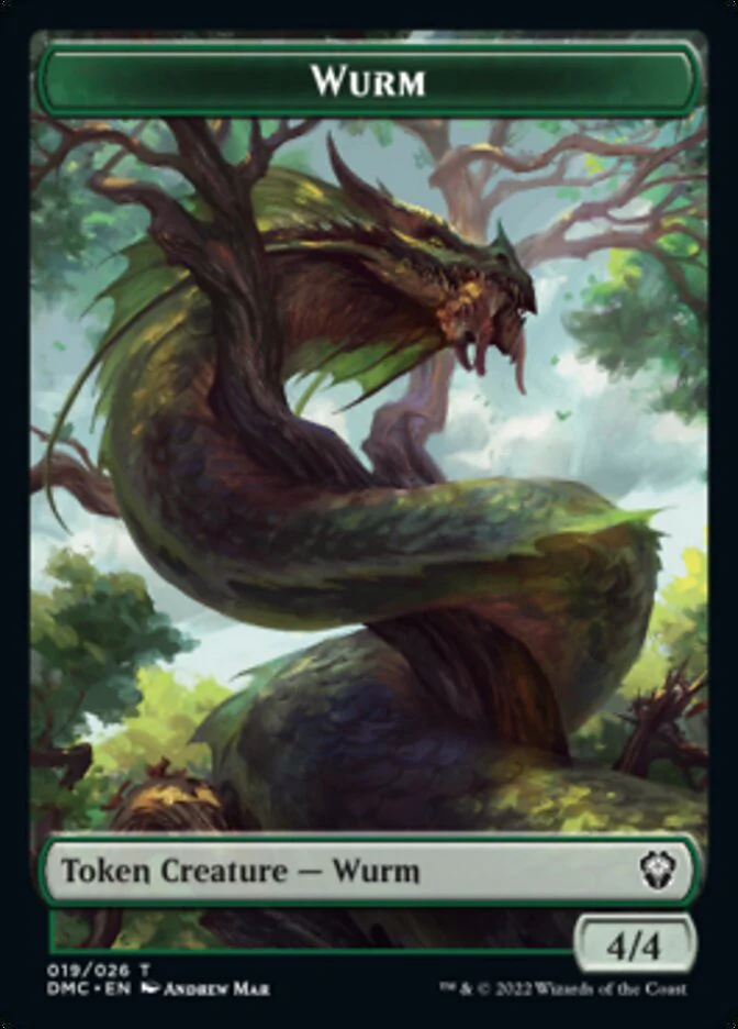 Bird (002) // Wurm Double-Sided Token [Dominaria United Tokens] - Image 2