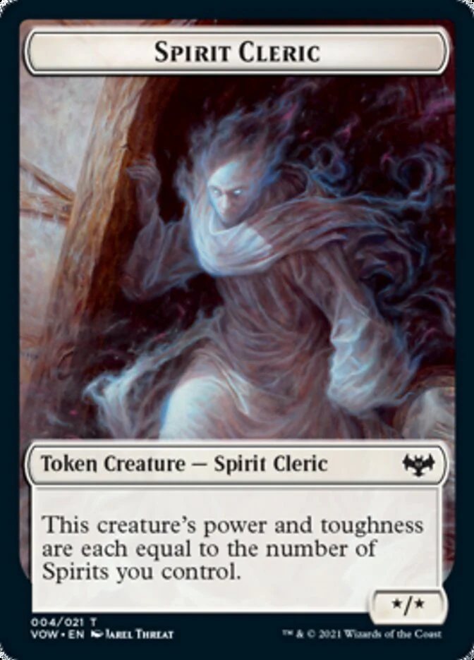 Blood // Spirit Cleric Double-Sided Token [Innistrad: Crimson Vow Tokens] - Image 2