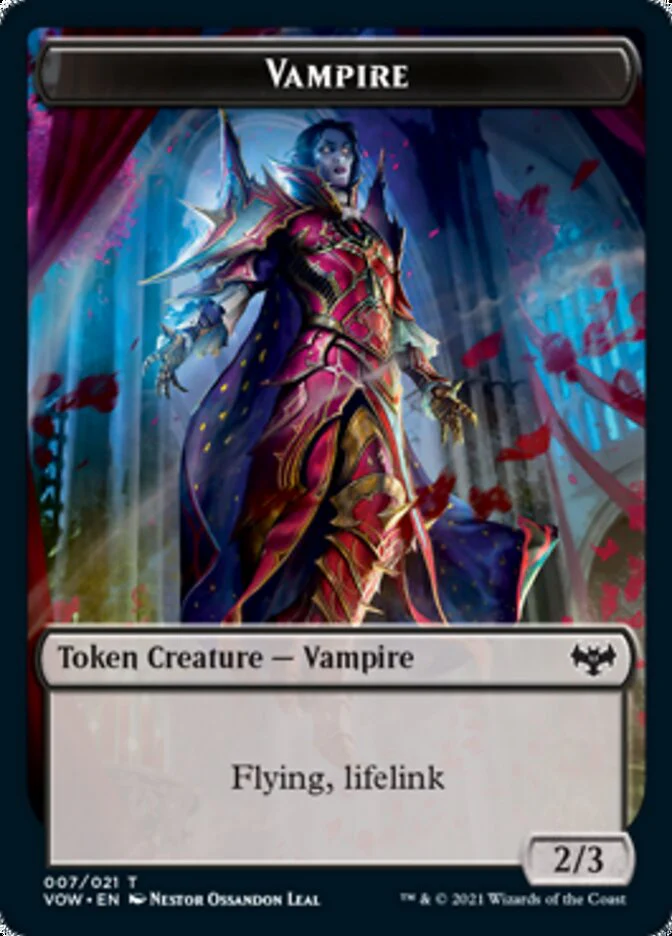 Blood // Vampire (007) Double-Sided Token [Innistrad: Crimson Vow Tokens] - Image 2