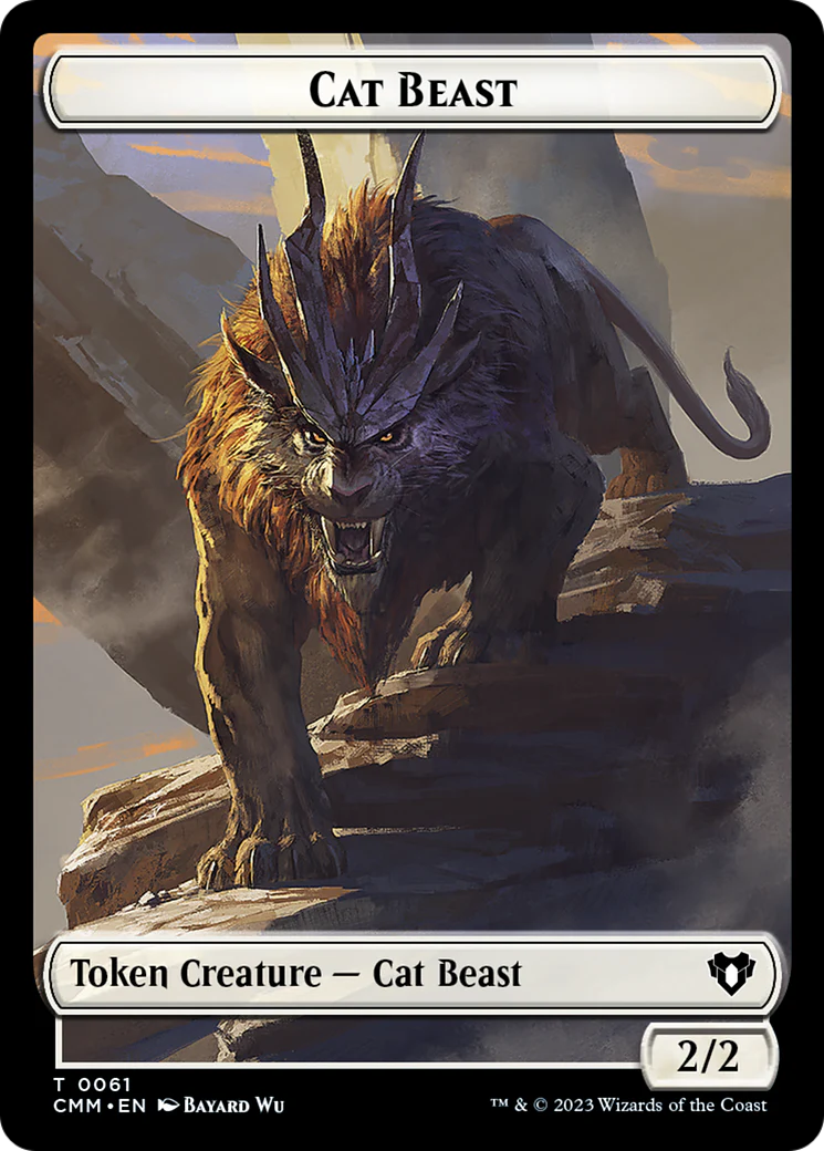 Cleric // Cat Beast Double-Sided Token [Commander Masters Tokens] - Image 2