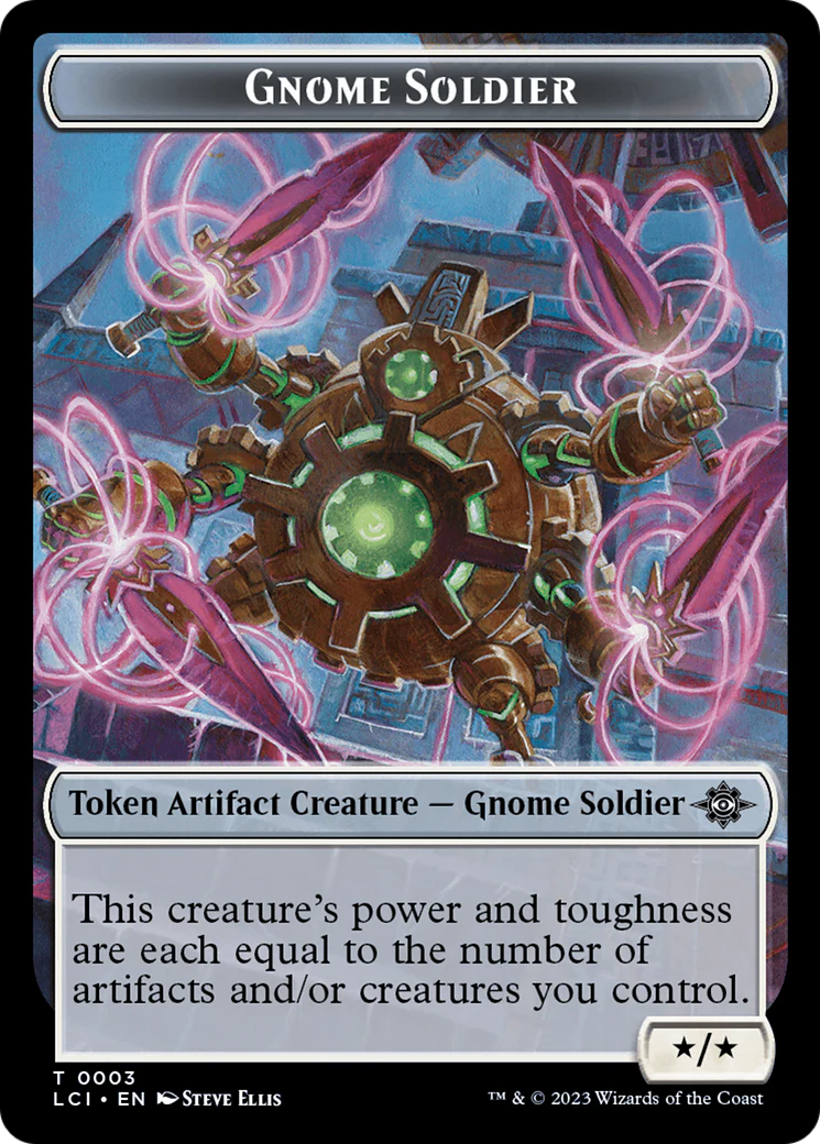 Fungus Dinosaur // Gnome Soldier Double-Sided Token [The Lost Caverns of Ixalan Tokens] - Image 2