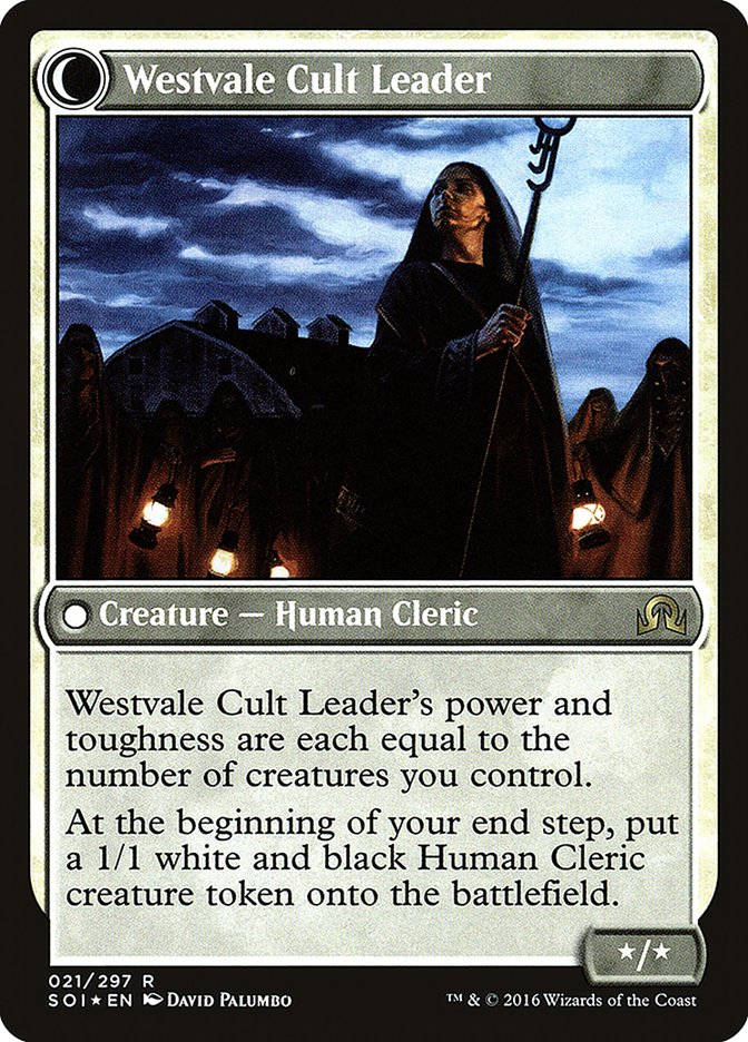 Hanweir Militia Captain // Westvale Cult Leader [Shadows over Innistrad Prerelease Promos] - Image 2
