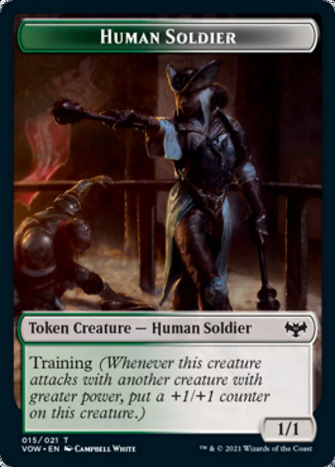 Human (001) // Human Soldier Double-Sided Token [Innistrad: Crimson Vow Tokens] - Image 2