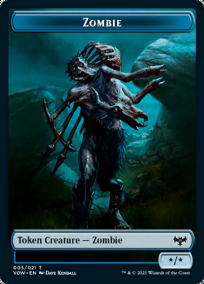 Human (001) // Zombie (005) Double-Sided Token [Innistrad: Crimson Vow Tokens] - Image 2