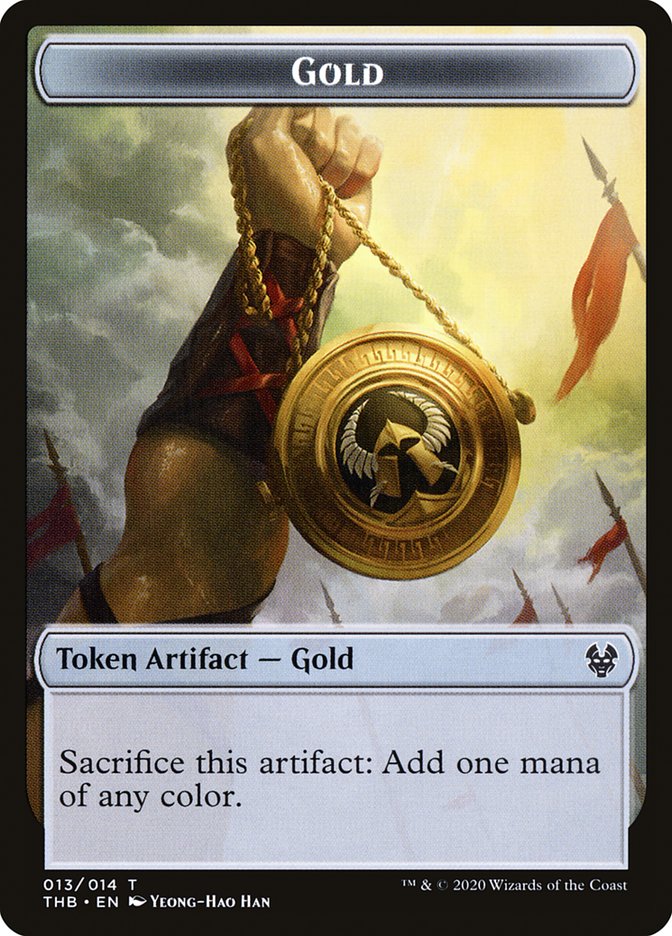 Human Soldier // Gold Double-Sided Token [Theros Beyond Death Tokens] - Image 2