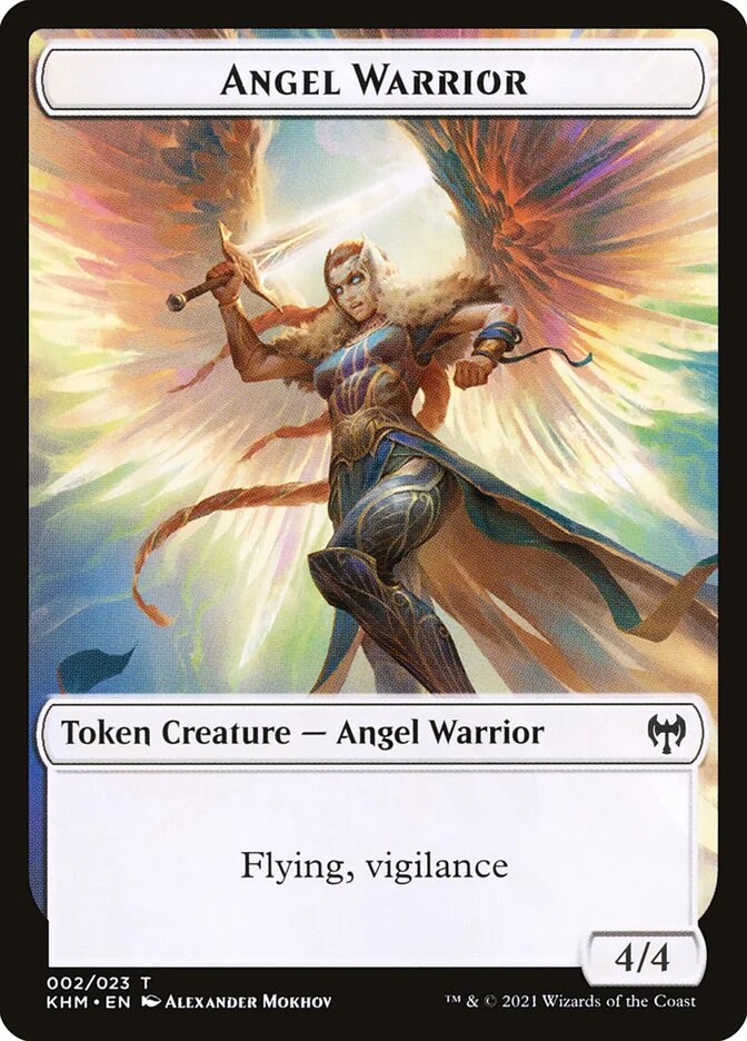 Human Warrior // Angel Warrior Double-Sided Token [Kaldheim Tokens] - Image 2