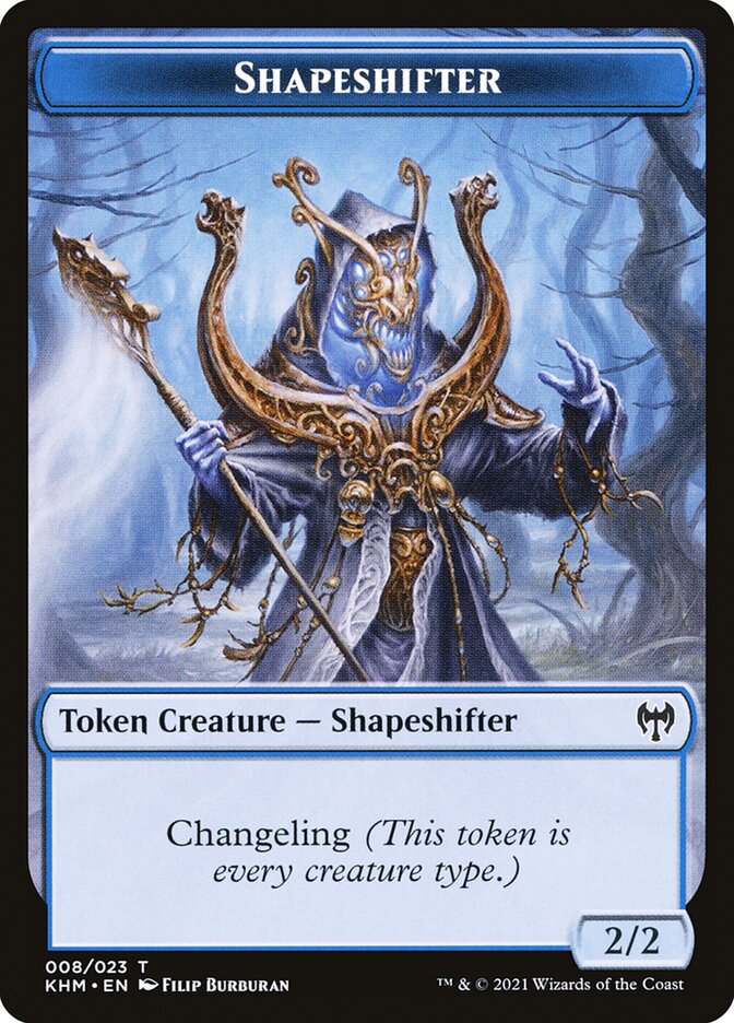 Human Warrior // Shapeshifter Double-Sided Token [Kaldheim Tokens] - Image 2