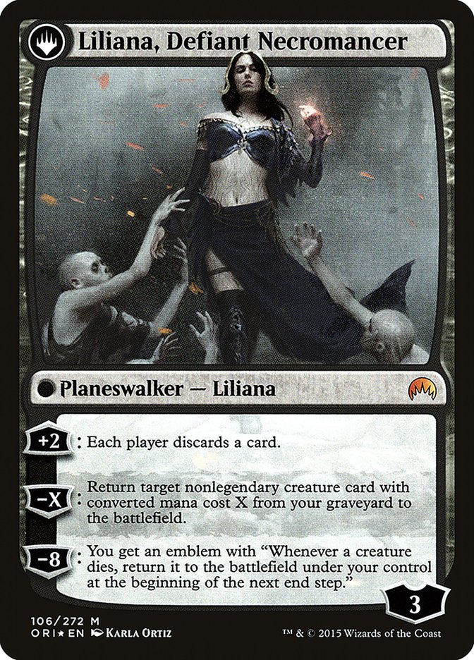 Liliana, Heretical Healer // Liliana, Defiant Necromancer [Magic Origins Prerelease Promos] - Image 2