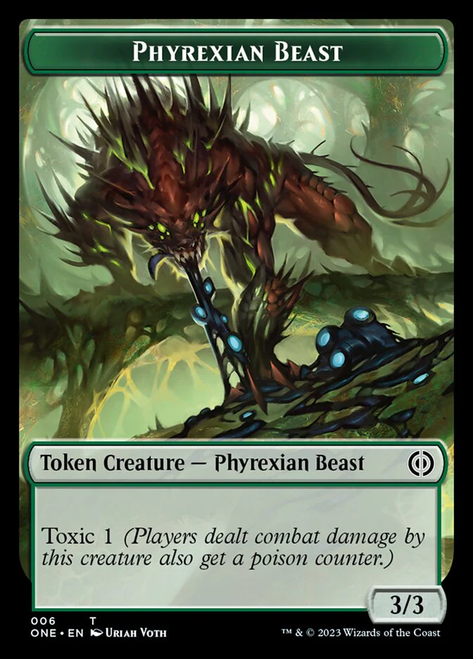 Phyrexian Mite (011) // Phyrexian Beast Double-Sided Token [Phyrexia: All Will Be One Tokens] - Image 4