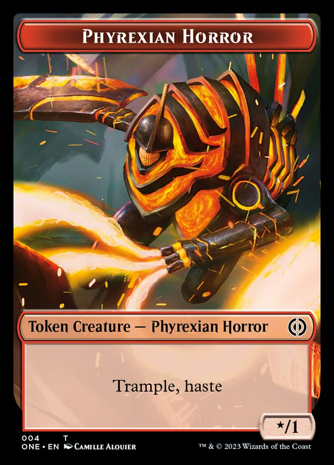 Phyrexian Mite (011) // Phyrexian Horror (004) Double-Sided Token [Phyrexia: All Will Be One Tokens] - Image 4