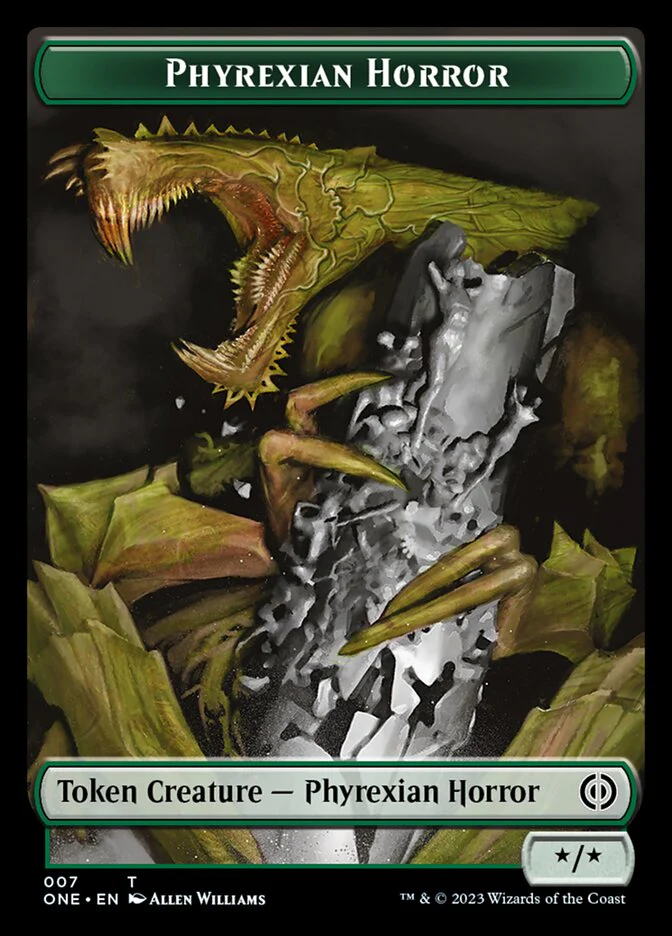 Phyrexian Mite (011) // Phyrexian Horror (007) Double-Sided Token [Phyrexia: All Will Be One Tokens] - Image 2