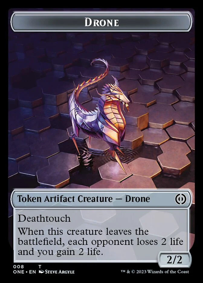 Rebel // Drone Double-Sided Token [Phyrexia: All Will Be One Tokens] - Image 4