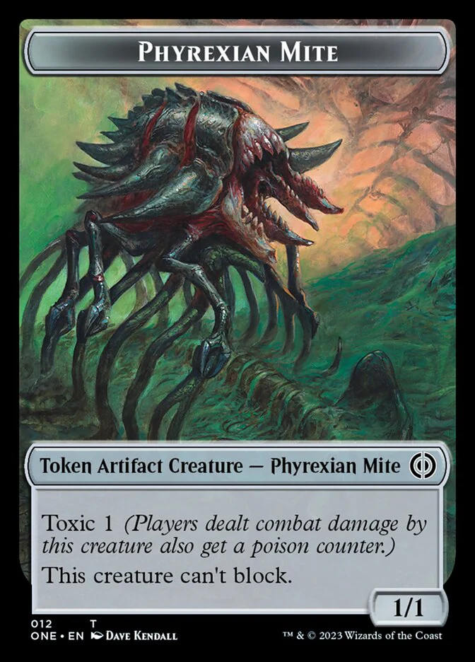 Rebel // Phyrexian Mite (012) Double-Sided Token [Phyrexia: All Will Be One Tokens] - Image 4