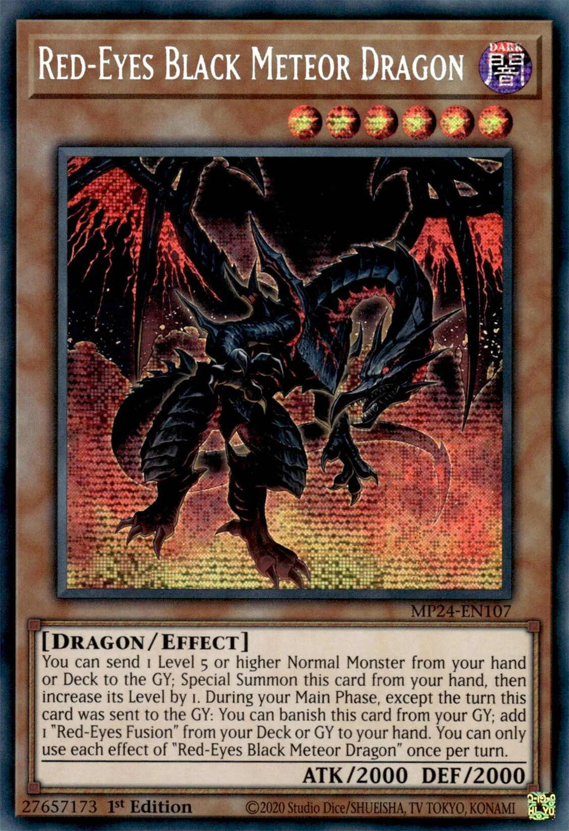 Red-Eyes Black Meteor Dragon [MP24-EN107] Prismatic Secret Rare - Image 4