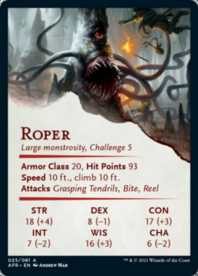 Roper Art Card (Gold-Stamped Signature) [Dungeons & Dragons: Adventures in the Forgotten Realms Art Series] - Image 2