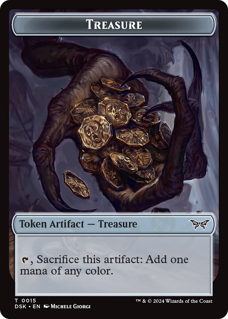 Toy // Treasure Double-Sided Token [Duskmourn: House of Horror Tokens] - Image 2
