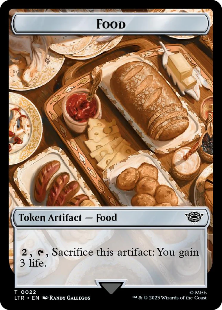 Treasure // Food (0022) Double-Sided Token (Surge Foil) [The Lord of the Rings: Tales of Middle-Earth Tokens] - Image 2