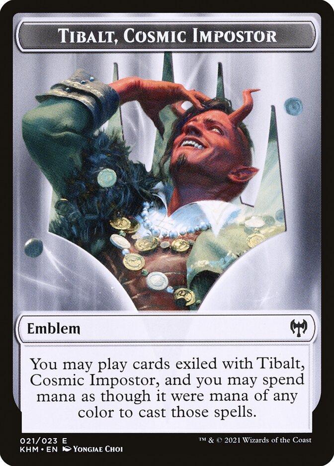 Treasure // Tibalt, Cosmic Impostor Emblem Double-Sided Token [Kaldheim Tokens] - Image 2