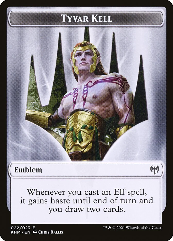 Treasure // Tyvar Kell Emblem Double-Sided Token [Kaldheim Tokens] - Image 2