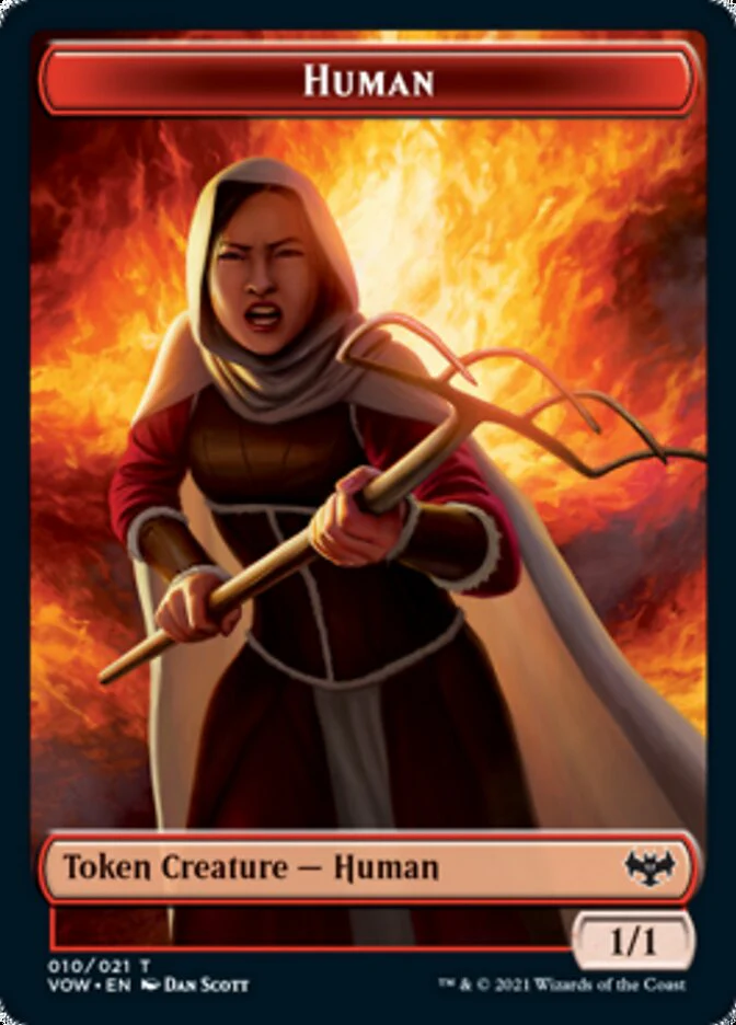 Zombie (008) // Human (010) Double-Sided Token [Innistrad: Crimson Vow Tokens] - Image 2