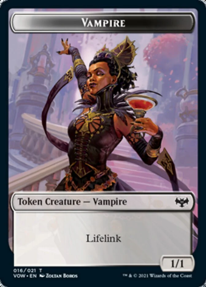 Zombie (008) // Vampire (016) Double-Sided Token [Innistrad: Crimson Vow Tokens] - Image 2